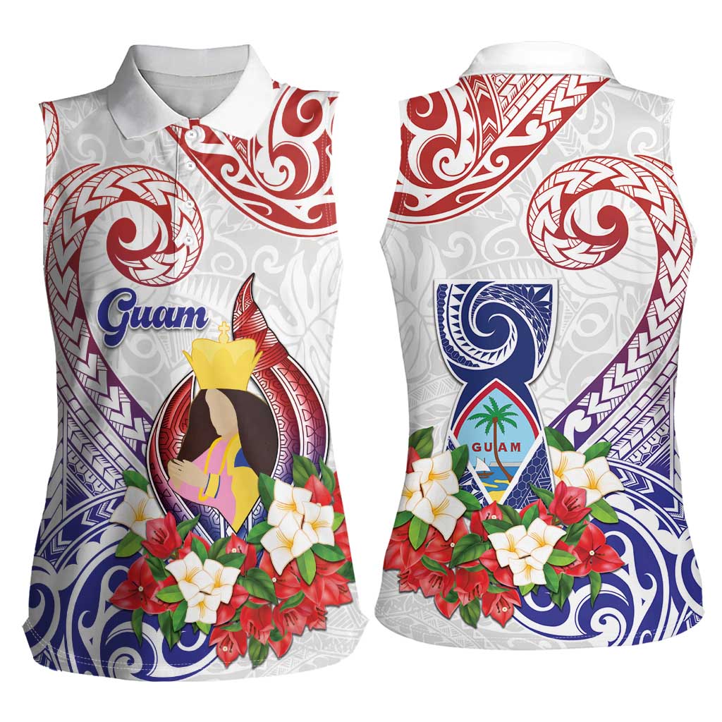Happy Guam Santa Marian Kamalen Day Women Sleeveless Polo Shirt LT05 - Polynesian Pride