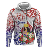 Happy Guam Santa Marian Kamalen Day Zip Hoodie LT05 Zip Hoodie White - Polynesian Pride