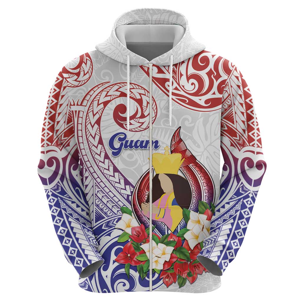 Happy Guam Santa Marian Kamalen Day Zip Hoodie LT05 - Polynesian Pride