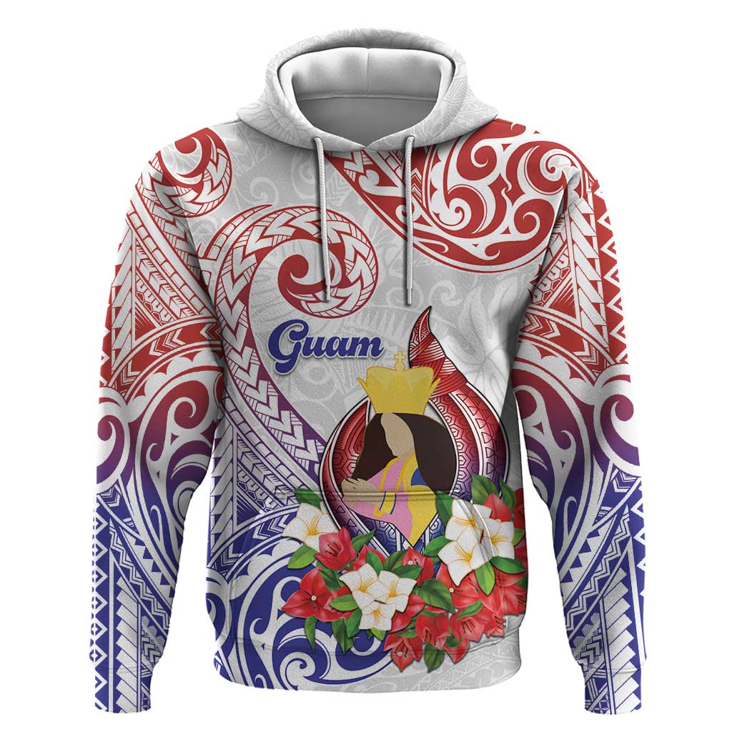 Happy Guam Santa Marian Kamalen Day Zip Hoodie LT05 Pullover Hoodie White - Polynesian Pride
