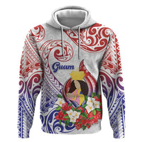 Happy Guam Santa Marian Kamalen Day Zip Hoodie LT05 Pullover Hoodie White - Polynesian Pride