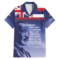 Hawaii MLK Day Family Matching Mermaid Dress and Hawaiian Shirt LT05 Dad's Shirt - Short Sleeve Blue - Polynesian Pride