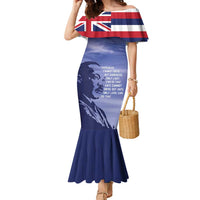 Hawaii MLK Day Family Matching Mermaid Dress and Hawaiian Shirt LT05 Mom's Dress Blue - Polynesian Pride
