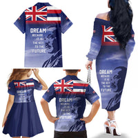 Hawaii MLK Day Family Matching Off The Shoulder Long Sleeve Dress and Hawaiian Shirt LT05 - Polynesian Pride
