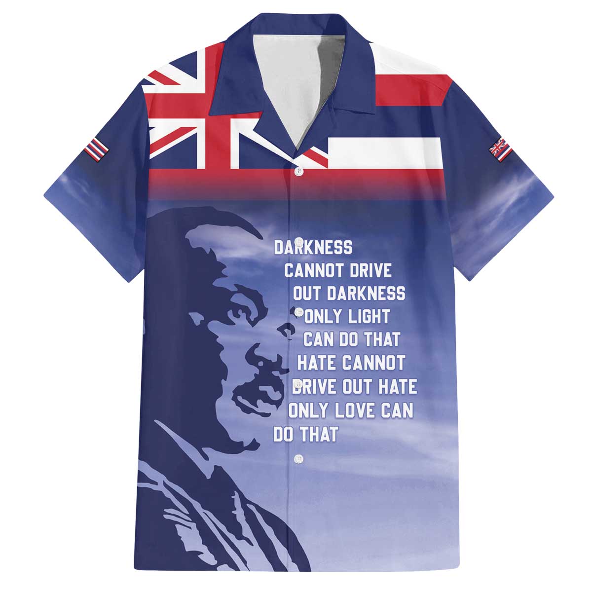 Hawaii MLK Day Family Matching Off The Shoulder Long Sleeve Dress and Hawaiian Shirt LT05 Dad's Shirt - Short Sleeve Blue - Polynesian Pride