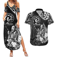 Guam MLK Day Couples Matching Summer Maxi Dress and Hawaiian Shirt The Legacy Of MLK LT05 Black - Polynesian Pride