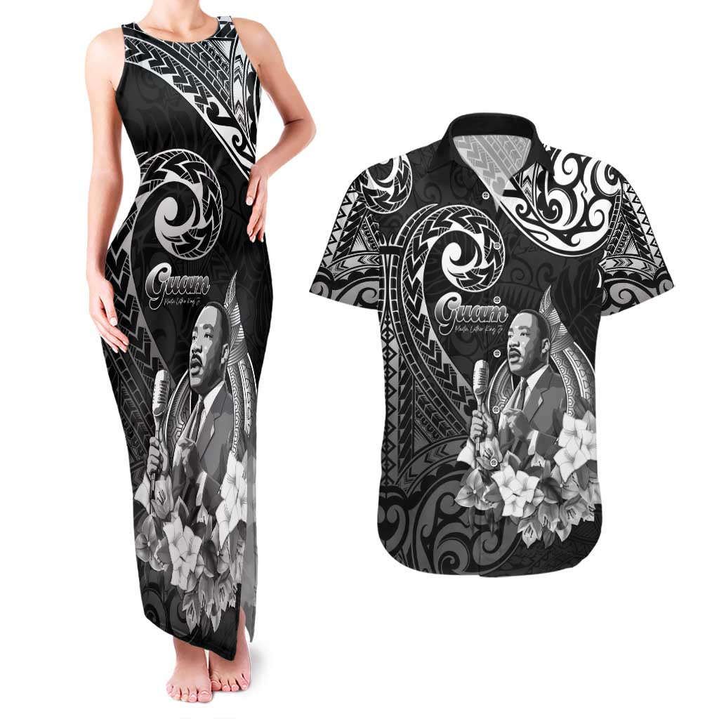 Guam MLK Day Couples Matching Tank Maxi Dress and Hawaiian Shirt The Legacy Of MLK LT05 Black - Polynesian Pride