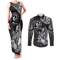 Guam MLK Day Couples Matching Tank Maxi Dress and Long Sleeve Button Shirt The Legacy Of MLK LT05 Black - Polynesian Pride