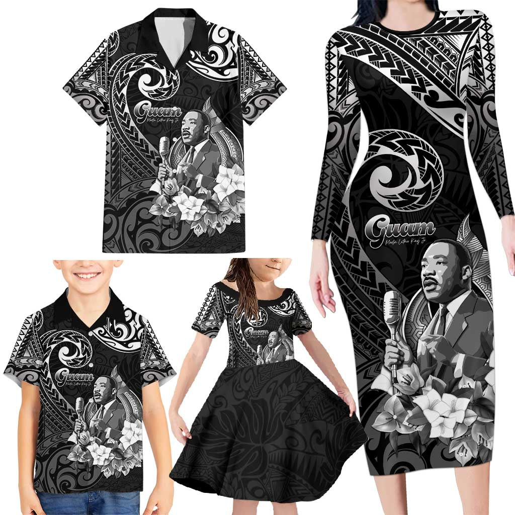 Guam MLK Day Family Matching Long Sleeve Bodycon Dress and Hawaiian Shirt The Legacy Of MLK LT05 - Polynesian Pride