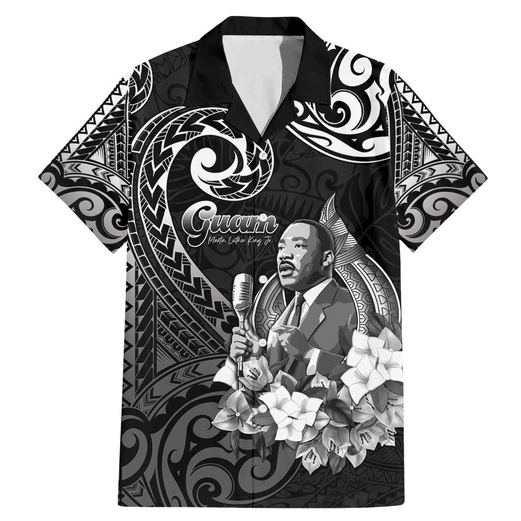 Guam MLK Day Family Matching Mermaid Dress and Hawaiian Shirt The Legacy Of MLK LT05 Dad's Shirt - Short Sleeve Black - Polynesian Pride