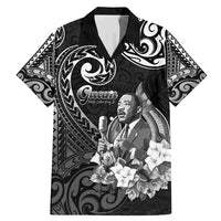 Guam MLK Day Family Matching Mermaid Dress and Hawaiian Shirt The Legacy Of MLK LT05 Dad's Shirt - Short Sleeve Black - Polynesian Pride