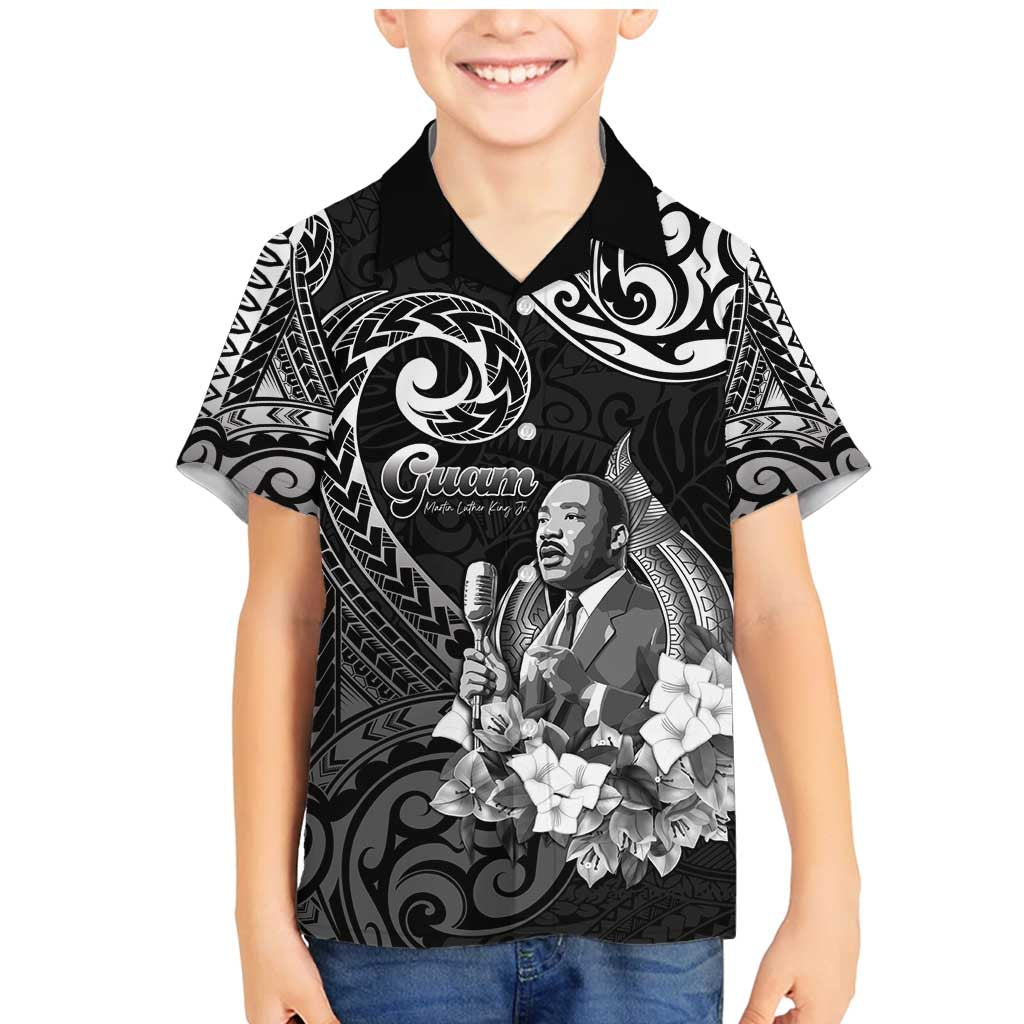 Guam MLK Day Family Matching Mermaid Dress and Hawaiian Shirt The Legacy Of MLK LT05 Son's Shirt Black - Polynesian Pride