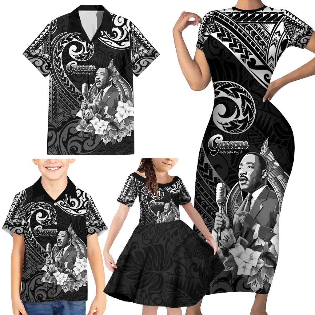 Guam MLK Day Family Matching Short Sleeve Bodycon Dress and Hawaiian Shirt The Legacy Of MLK LT05 - Polynesian Pride