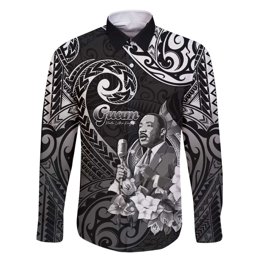 Guam MLK Day Family Matching Short Sleeve Bodycon Dress and Hawaiian Shirt The Legacy Of MLK LT05 Dad's Shirt - Long Sleeve Black - Polynesian Pride
