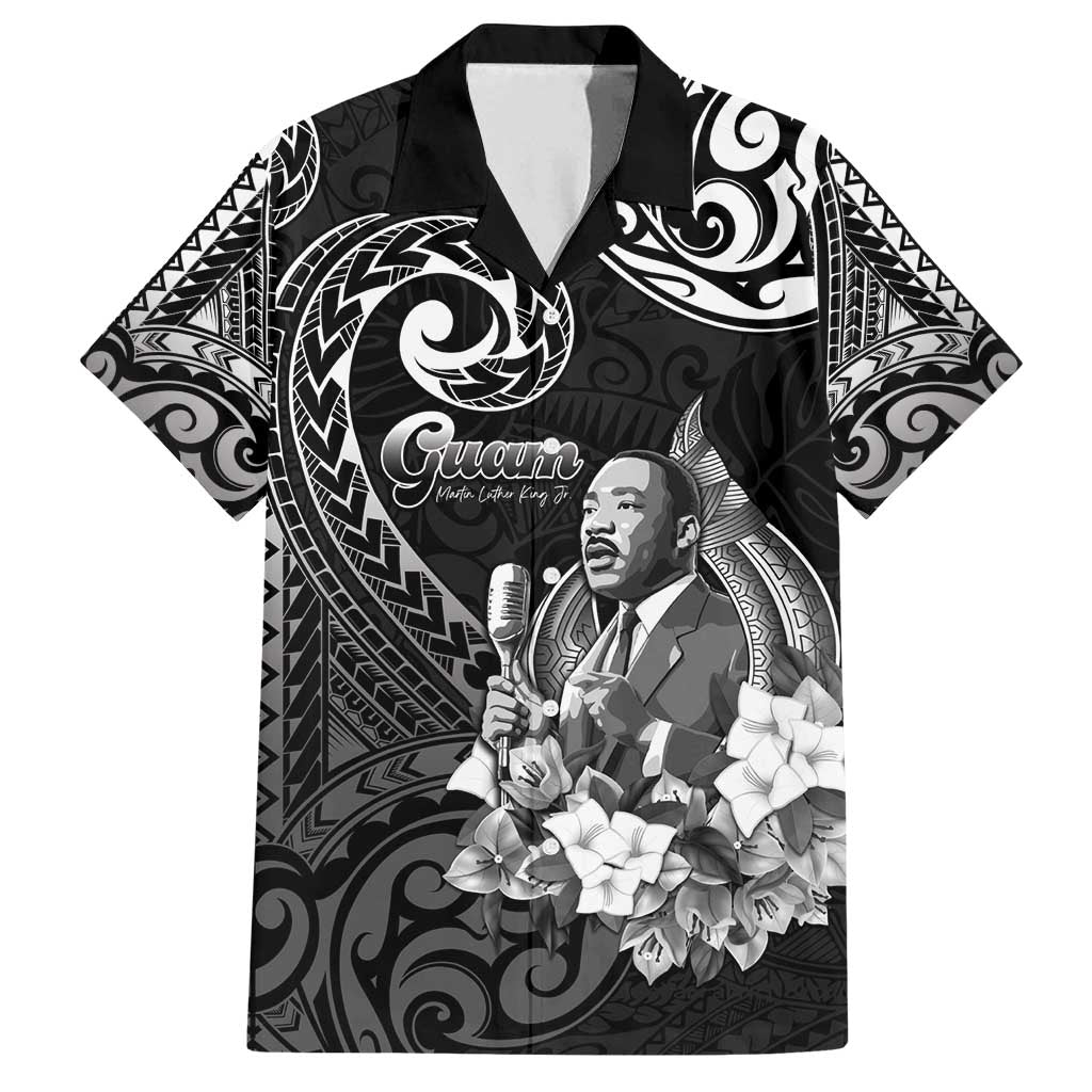 Guam MLK Day Family Matching Summer Maxi Dress and Hawaiian Shirt The Legacy Of MLK LT05 Dad's Shirt - Short Sleeve Black - Polynesian Pride