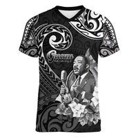 Guam MLK Day Women V-Neck T-Shirt The Legacy Of MLK