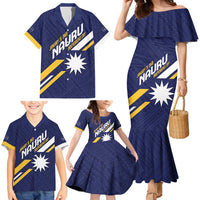 Personalised Happy Nauru Independence Day Family Matching Mermaid Dress and Hawaiian Shirt Polynesian Pattern LT05 - Polynesian Pride