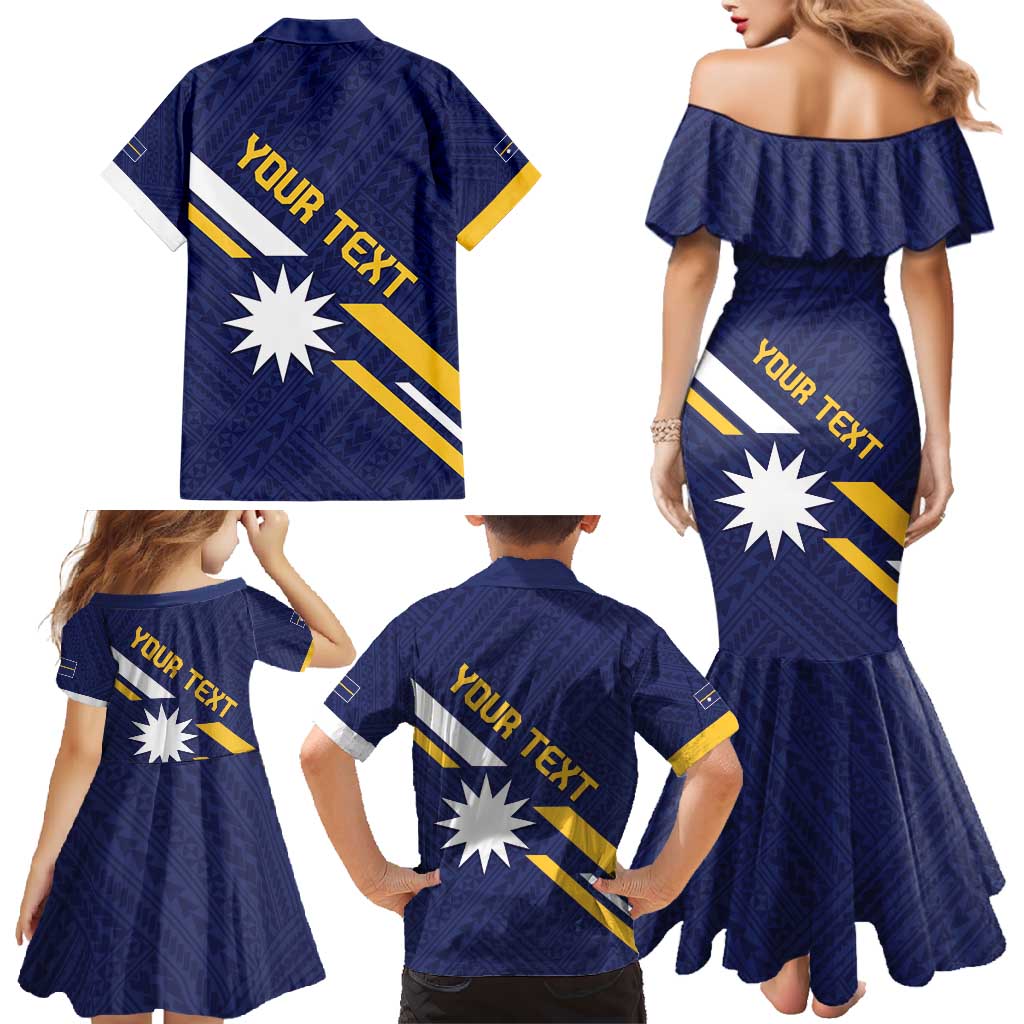 Personalised Happy Nauru Independence Day Family Matching Mermaid Dress and Hawaiian Shirt Polynesian Pattern LT05 - Polynesian Pride