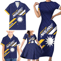 Personalised Happy Nauru Independence Day Family Matching Short Sleeve Bodycon Dress and Hawaiian Shirt Polynesian Pattern LT05 - Polynesian Pride