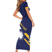 Personalised Happy Nauru Independence Day Family Matching Short Sleeve Bodycon Dress and Hawaiian Shirt Polynesian Pattern LT05 - Polynesian Pride