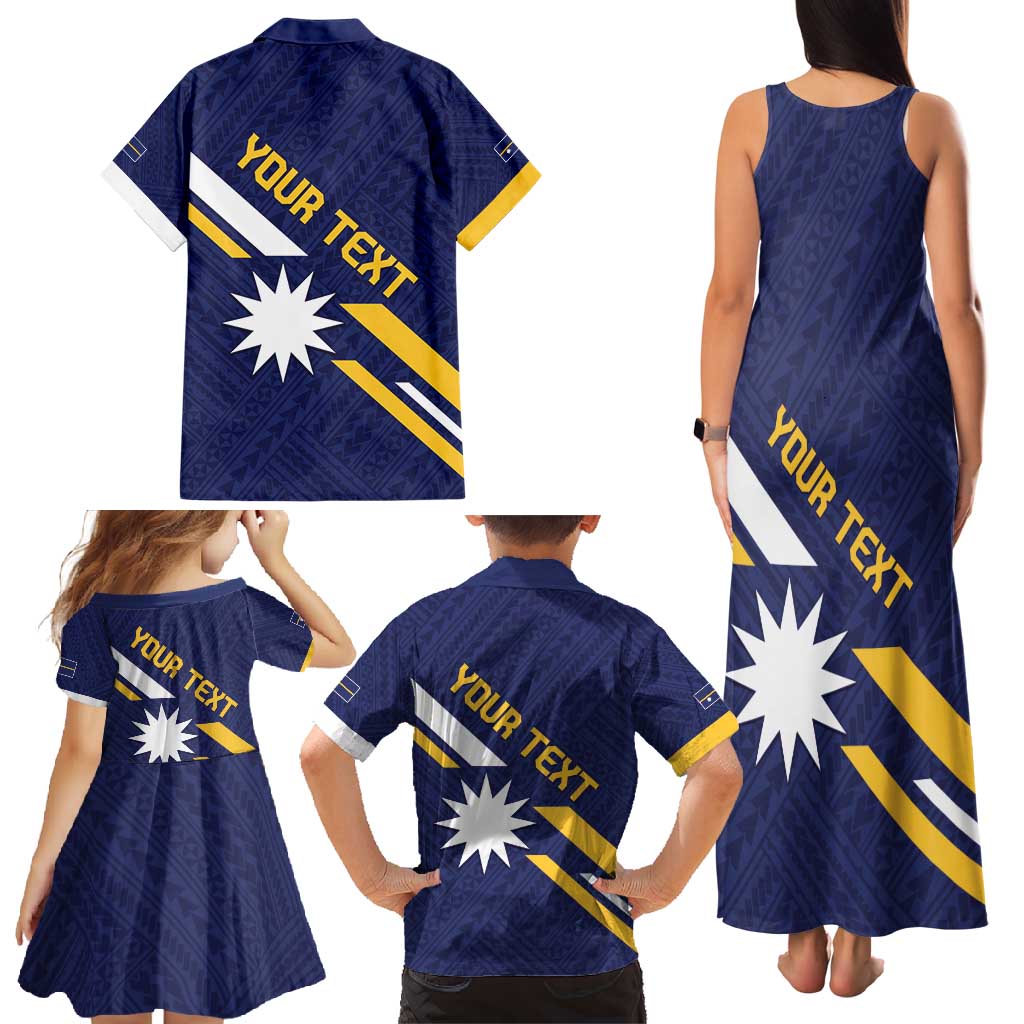 Personalised Happy Nauru Independence Day Family Matching Tank Maxi Dress and Hawaiian Shirt Polynesian Pattern LT05 - Polynesian Pride
