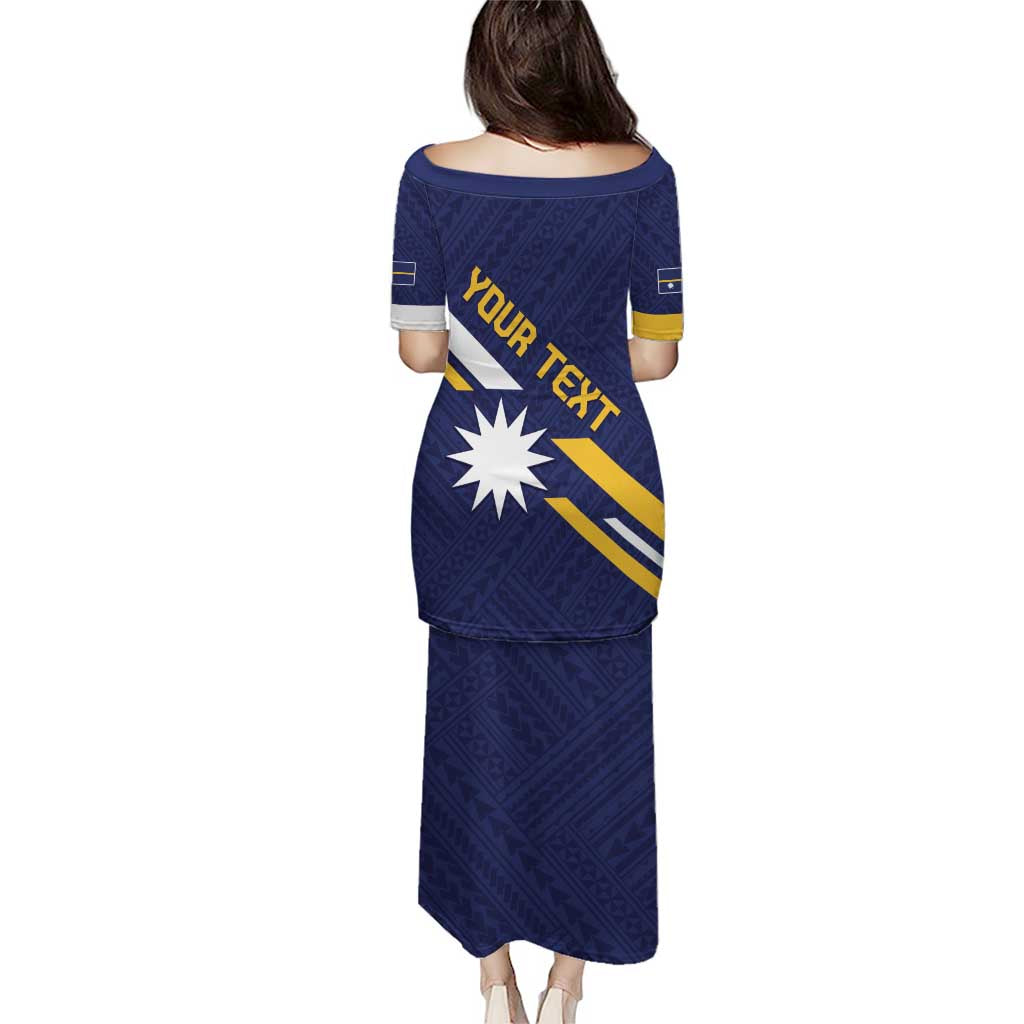 Personalised Happy Nauru Independence Day Puletasi Polynesian Pattern
