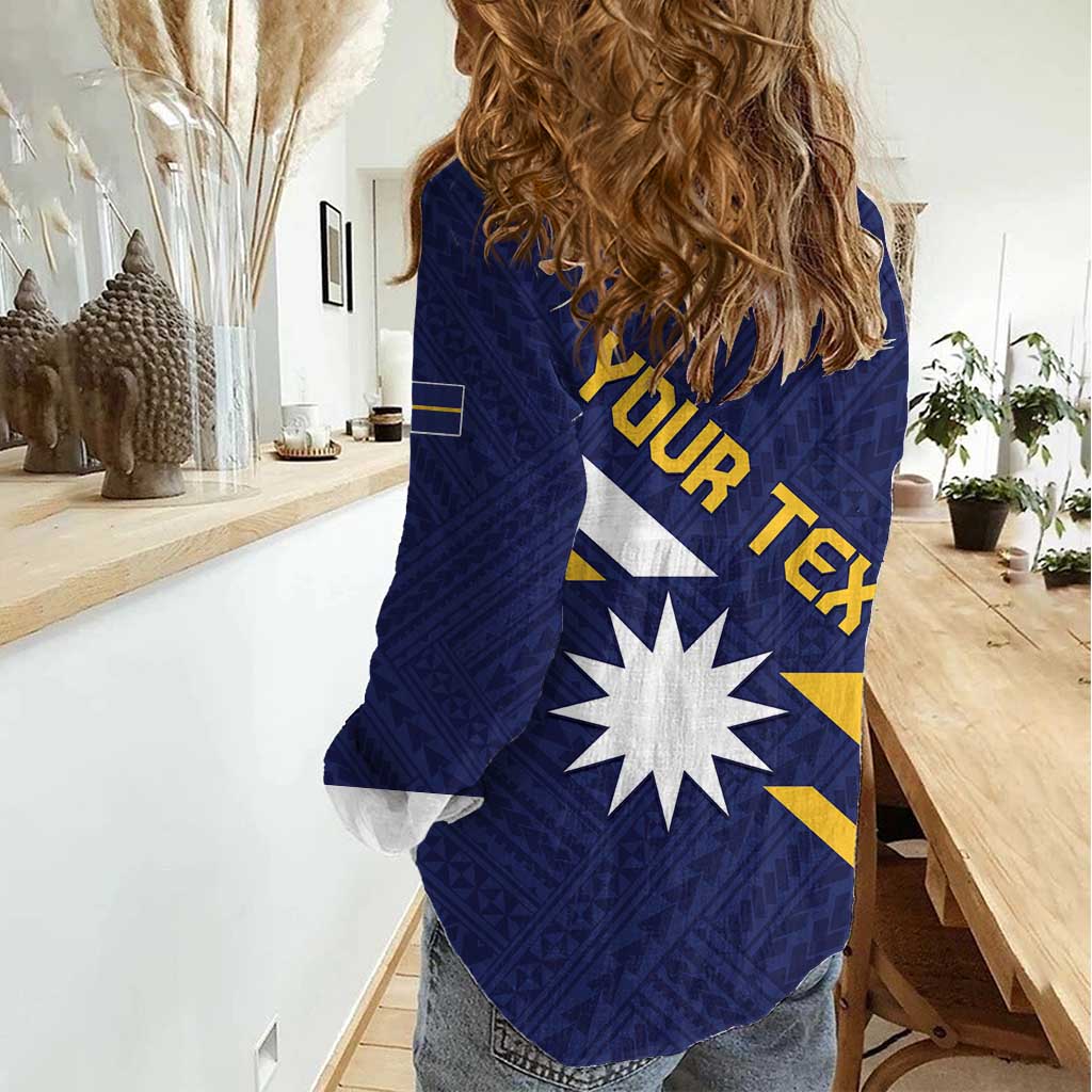 Personalised Happy Nauru Independence Day Women Casual Shirt Polynesian Pattern LT05 - Polynesian Pride