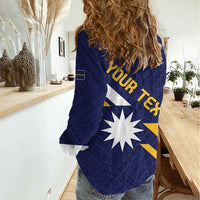 Personalised Happy Nauru Independence Day Women Casual Shirt Polynesian Pattern LT05 - Polynesian Pride
