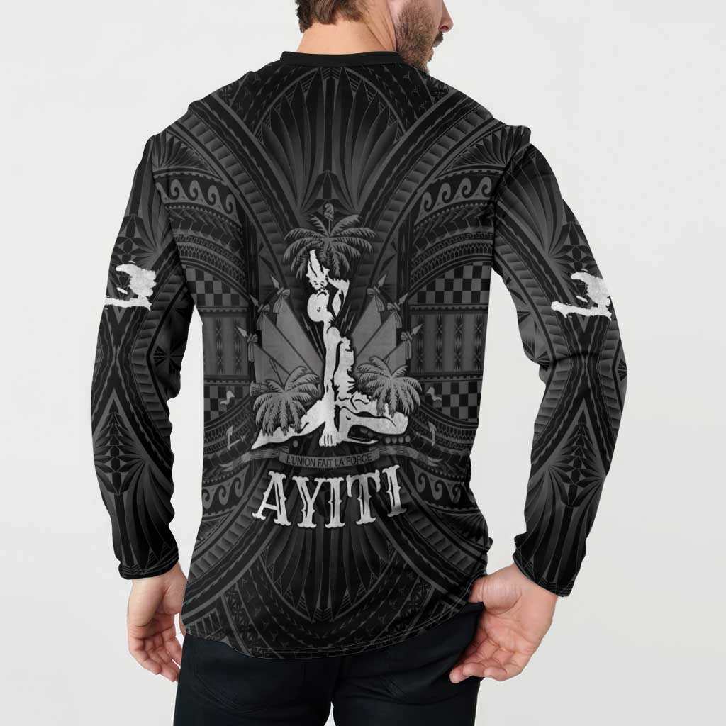 Haiti 1804 Button Sweatshirt Polynesian Silver Neg Maron