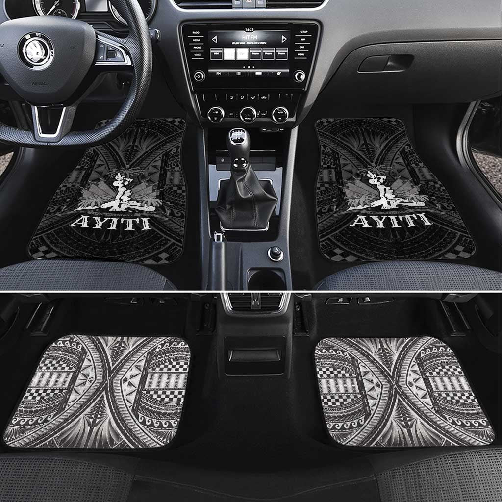 Haiti 1804 Car Mats Polynesian Silver Neg Maron LT05 Set 4pcs Silver - Polynesian Pride