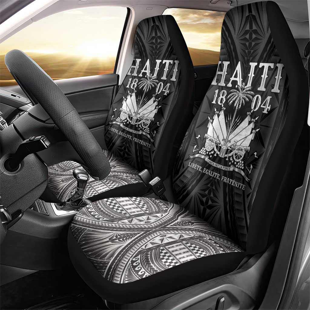 Haiti 1804 Car Seat Cover Polynesian Silver Neg Maron LT05 - Polynesian Pride