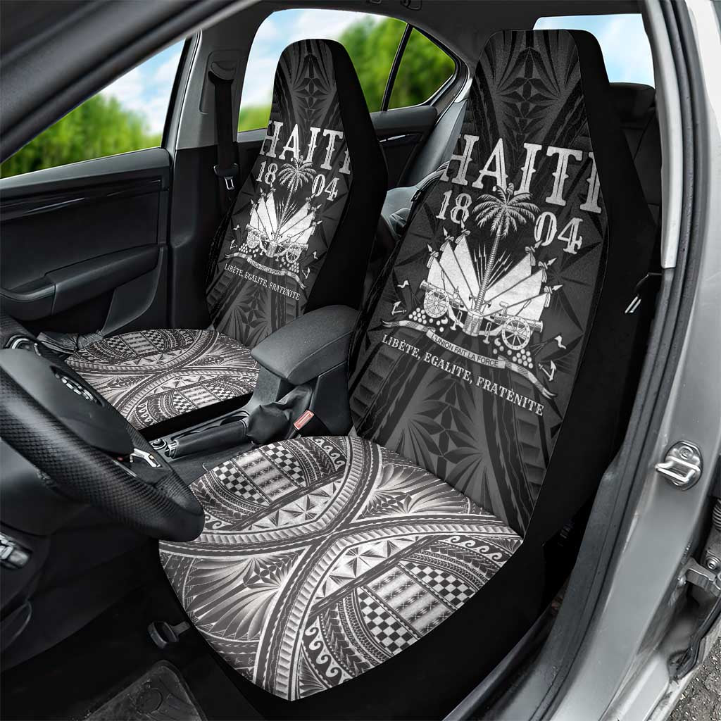 Haiti 1804 Car Seat Cover Polynesian Silver Neg Maron LT05 - Polynesian Pride
