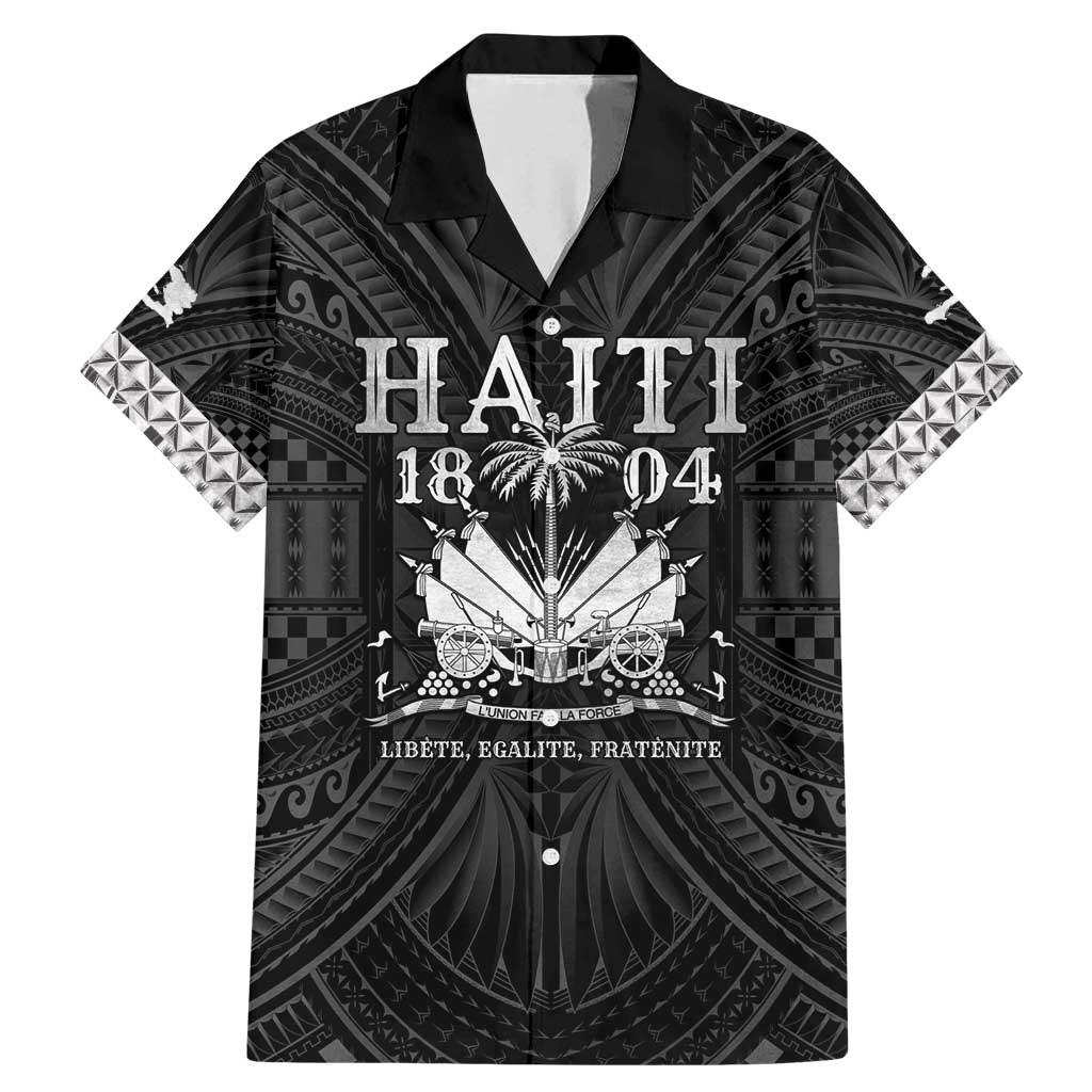 Haiti 1804 Family Matching Mermaid Dress and Hawaiian Shirt Polynesian Silver Neg Maron LT05 Dad's Shirt - Short Sleeve Silver - Polynesian Pride