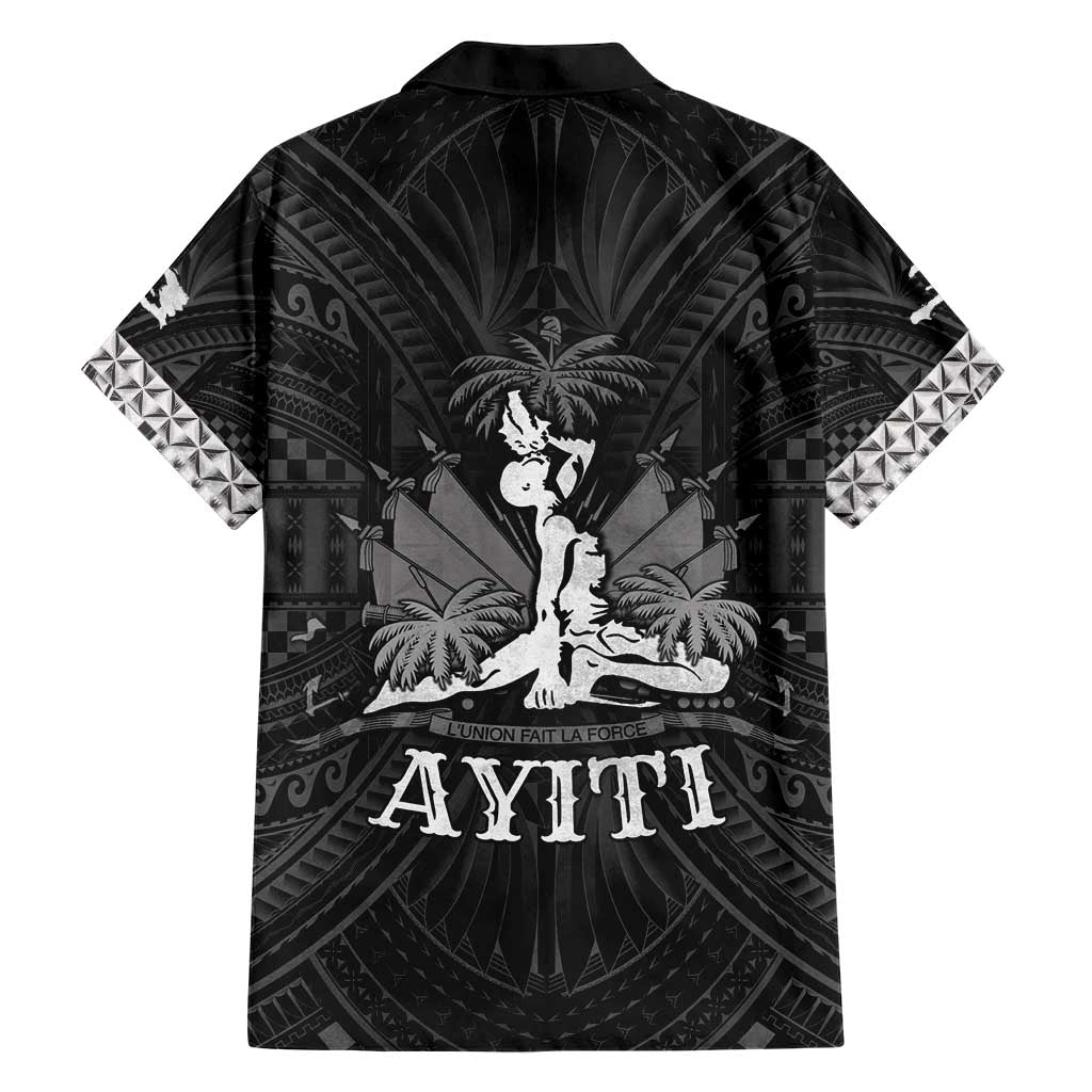 Haiti 1804 Family Matching Short Sleeve Bodycon Dress and Hawaiian Shirt Polynesian Silver Neg Maron LT05 - Polynesian Pride