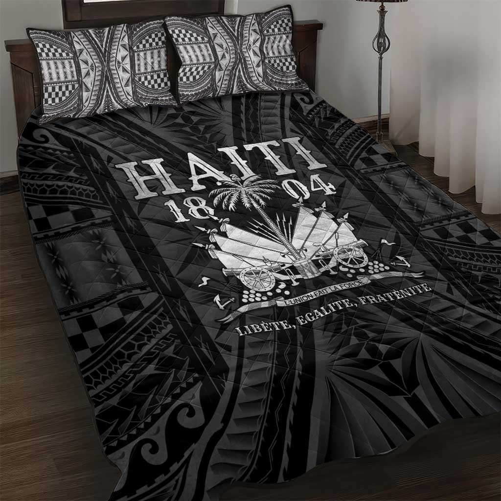 Haiti 1804 Quilt Bed Set Polynesian Silver Neg Maron LT05 Silver - Polynesian Pride