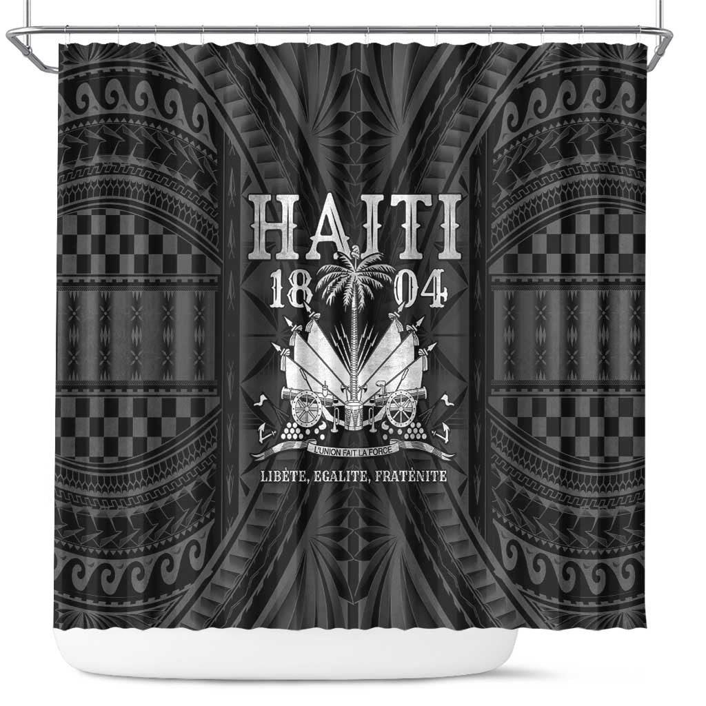 Haiti 1804 Shower Curtain Polynesian Silver Neg Maron LT05 Silver - Polynesian Pride