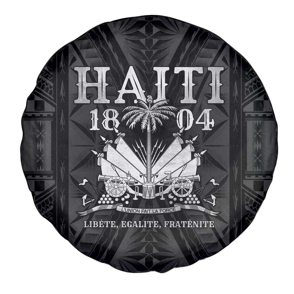 Haiti 1804 Spare Tire Cover Polynesian Silver Neg Maron LT05 - Polynesian Pride