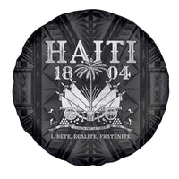 Haiti 1804 Spare Tire Cover Polynesian Silver Neg Maron LT05 - Polynesian Pride
