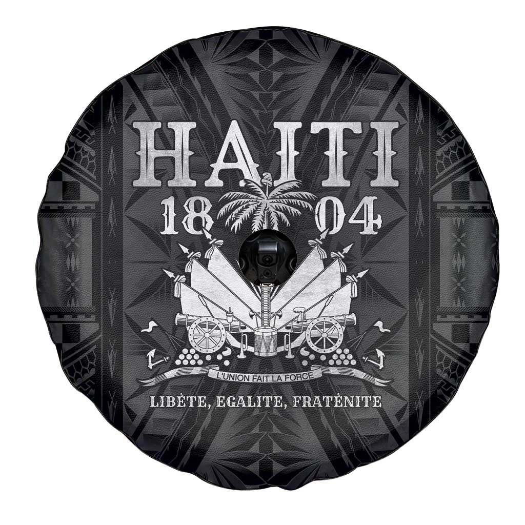 Haiti 1804 Spare Tire Cover Polynesian Silver Neg Maron LT05 - Polynesian Pride