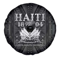 Haiti 1804 Spare Tire Cover Polynesian Silver Neg Maron LT05 - Polynesian Pride