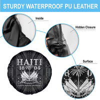 Haiti 1804 Spare Tire Cover Polynesian Silver Neg Maron LT05 - Polynesian Pride