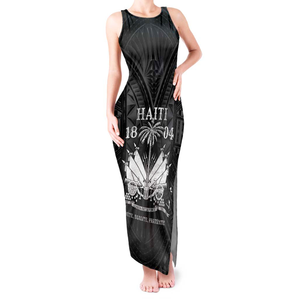 Haiti 1804 Tank Maxi Dress Polynesian Silver Neg Maron LT05 Women Silver - Polynesian Pride