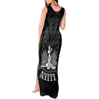 Haiti 1804 Tank Maxi Dress Polynesian Silver Neg Maron LT05 - Polynesian Pride