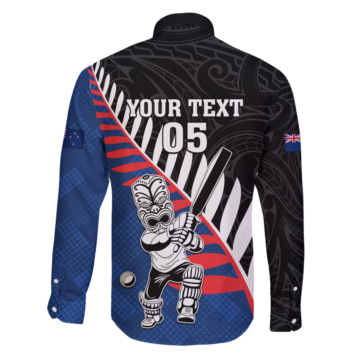 Custom New Zealand Auckland Cricket Family Matching Long Sleeve Bodycon Dress and Hawaiian Shirt With Maori Pattern LT05 - Polynesian Pride
