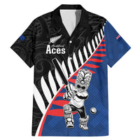 Custom New Zealand Auckland Cricket Family Matching Mermaid Dress and Hawaiian Shirt With Maori Pattern LT05 Dad's Shirt - Short Sleeve Blue - Polynesian Pride