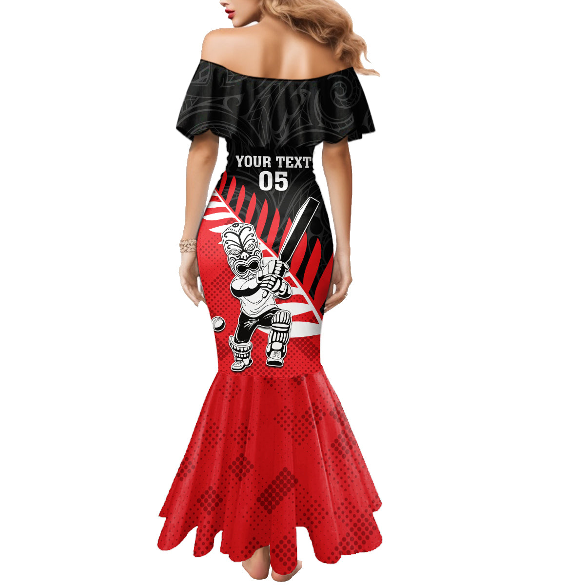 Custom New Zealand Canterbury Cricket Family Matching Mermaid Dress and Hawaiian Shirt With Maori Pattern LT05 - Polynesian Pride