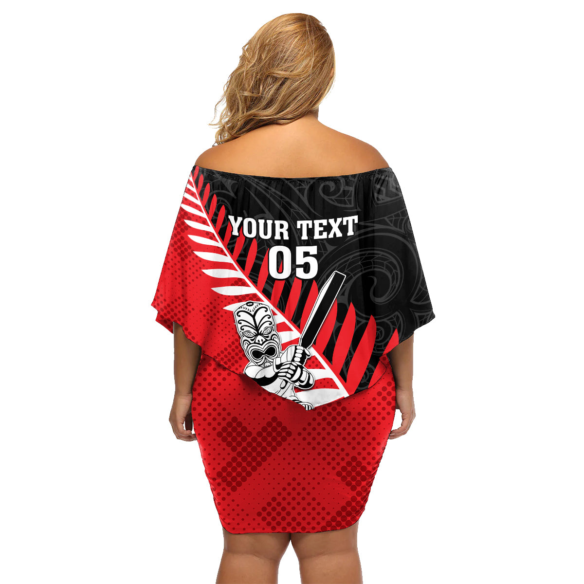 Custom New Zealand Canterbury Cricket Family Matching Off Shoulder Short Dress and Hawaiian Shirt With Maori Pattern LT05 - Polynesian Pride