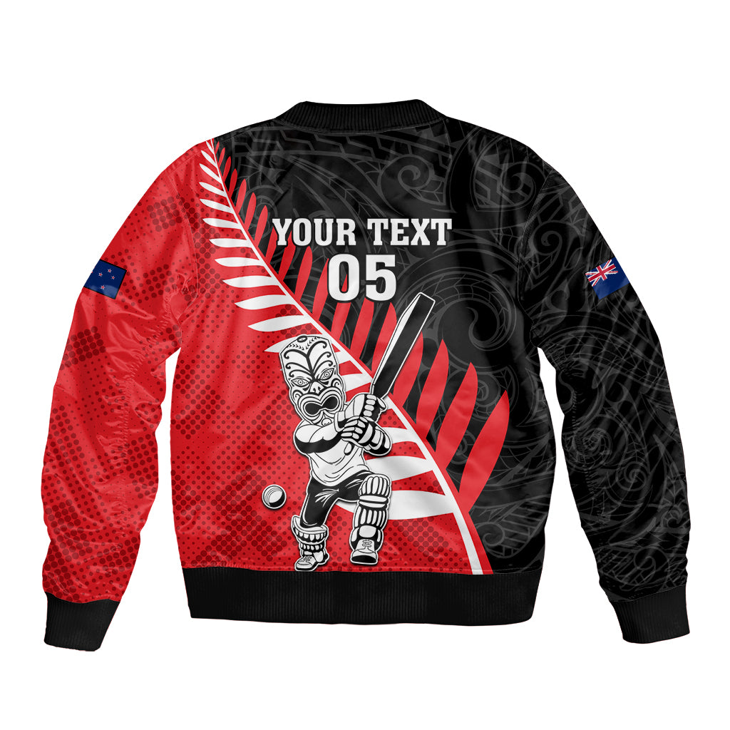 Custom New Zealand Canterbury Cricket Sleeve Zip Bomber Jacket With Maori Pattern LT05 - Polynesian Pride