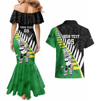 Custom New Zealand Central Districts Cricket Couples Matching Mermaid Dress and Hawaiian Shirt With Maori Pattern LT05 - Polynesian Pride