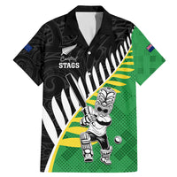 Custom New Zealand Central Districts Cricket Family Matching Mermaid Dress and Hawaiian Shirt With Maori Pattern LT05 Dad's Shirt - Short Sleeve Green - Polynesian Pride